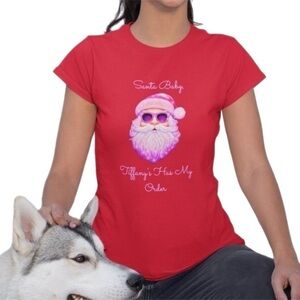 The Blind Medium | Santa Baby Red Graphic Print T Shirt Tiffany’s Christmas